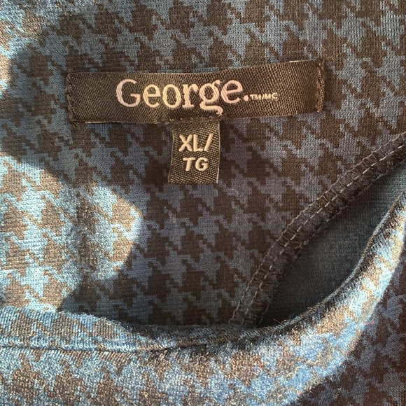 George Gingham Checkered Career Wear Tent Scoop Neck Midi Dress - Picture 7 of 8